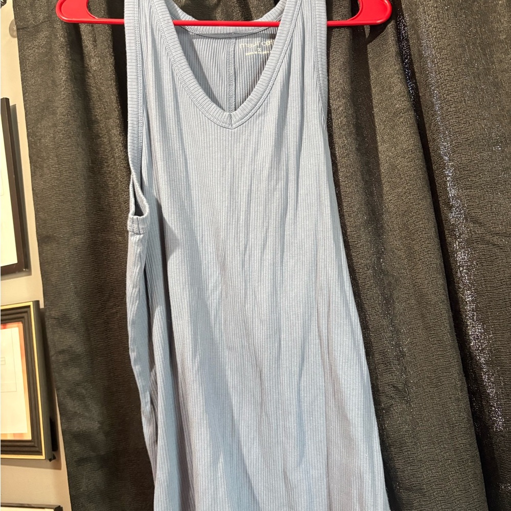 Maurices Light Blue Ribbed Tank Top